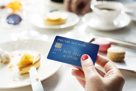 Paying credit card restaurant concept