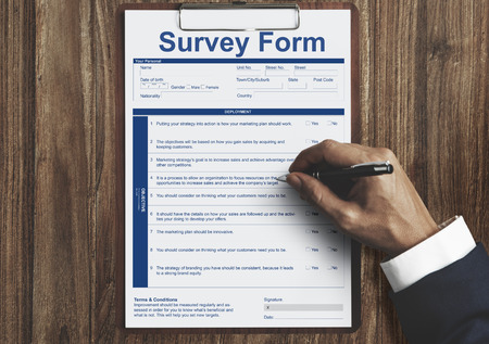 Survey form research poll form concept Stock Photo