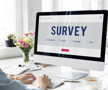 Survey concept on computer screen