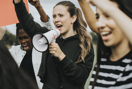 Group of female activists is protesting - 111788455