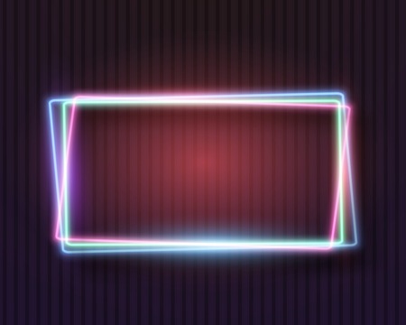 Ilration Of Vintage Neon Frame Realistic Vector Sign