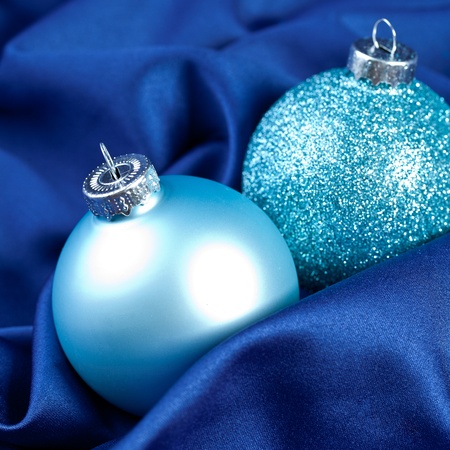two blue christmas balls on silk stock photo picture and royalty silk christmas balls