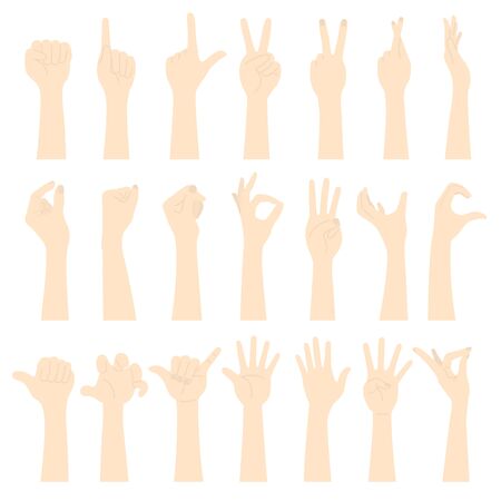 Illustration set of the left hand