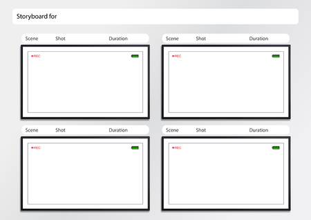 Professional Of Film Storyboard Template For Easy To Present.. Stock