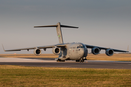 アメリカ空軍 C-17 グローブマスター III 貨物機の写真素材