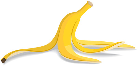 banana: Chuối lột vỏ trên nền trắng. Minh hoạ vector.