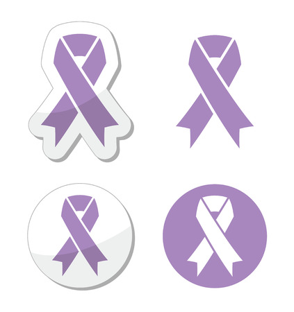 Lavender ribbon - general cancer awareness, epilepsy, Rett syndrome symbol - 26783728