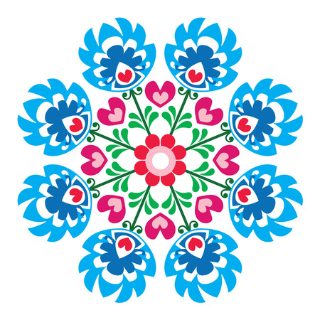 Polish round folk art pattern - Wzory Lowickie, Wycinanka
