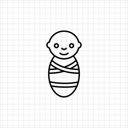 生まれたばかりの赤ちゃんを包むのアイコンのイラスト素材 ベクタ Image