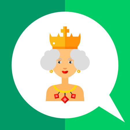 女王のアイコン 王冠や宝石を身に着けている女性のキャラクターの色とりどりのベクトル イラストのイラスト素材 ベクタ Image