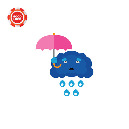 クラウド漫画文字持株傘のイラスト 雲と傘 雨が降って 天気予報 季節 天気の概念 天気 雨 気象学のようなトピックに使用できます のイラスト素材 ベクタ Image