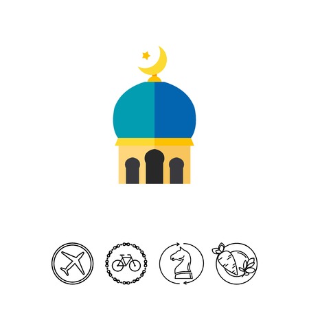 イスラムのアーチ架構のアイコン デザイン 髪飾り エンブレム イスラム教文化の概念 スタイル シンボル またはアーキテクチャのようなトピックに使用できます のイラスト素材 ベクタ Image