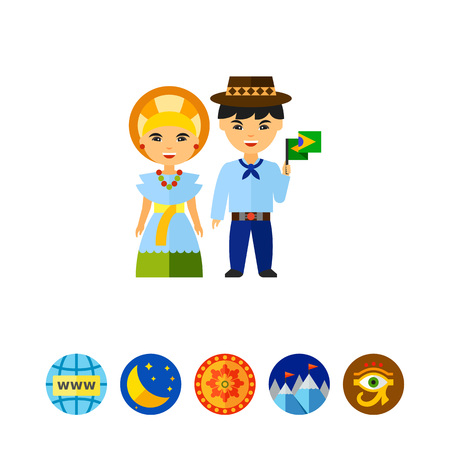 緑の背景にアルゼンチンの民族衣装のガウチョ ベクトル図のイラスト素材 ベクタ Image 緑の背景にアルゼンチンの民族衣装のガウチョ ベクトル図のイラスト素材 ベクタ Image