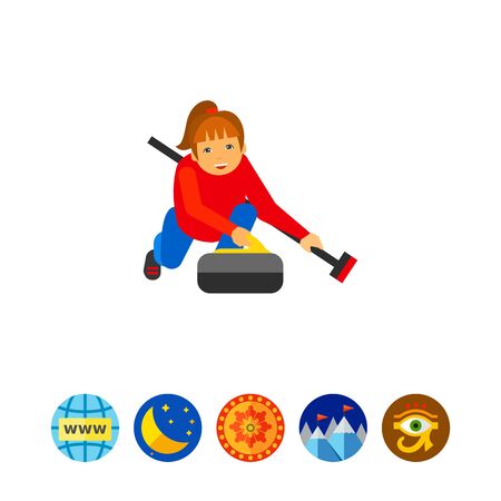 カーリング スポーツ ベクトル アイコン のイラスト素材 ベクタ Image