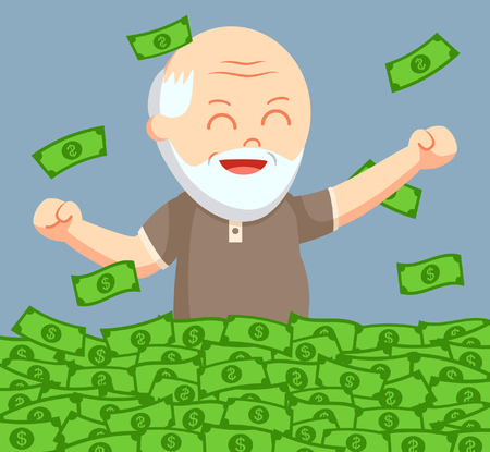 fat old man enjoy is retirees money - 66561355