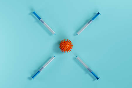 3d rendering of the fourth covid-19 booster vaccination. high quality 3d illustration Фото со стока
