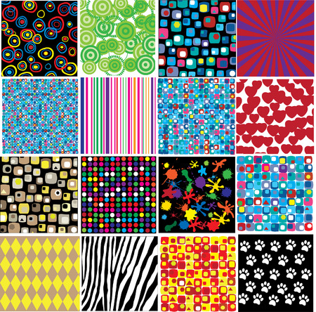 Vector sixteen different patterns