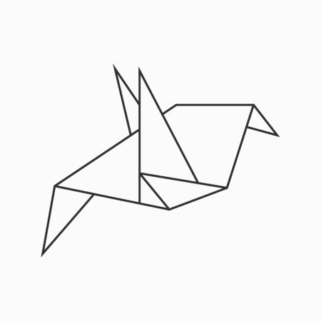 Origami Bird Line Geometric Figure For Art Of Folded Paper