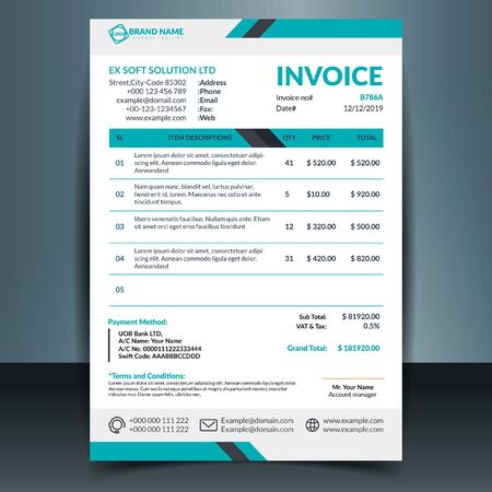 Business invoice template Фото со стока Business invoice template Фото со стока