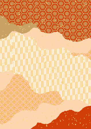 美しい和柄 赤 のイラスト素材 ベクタ Image