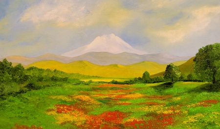 Nice original landscape oil painting On Wood