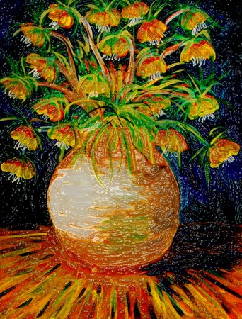 Nice Image Of an Original Oil Painting On Plastic Фото со стока