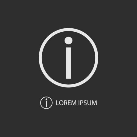 暗い灰色の背景にコピー スペースをロゴとして白インフォメーション サインのイラスト素材 ベクタ Image