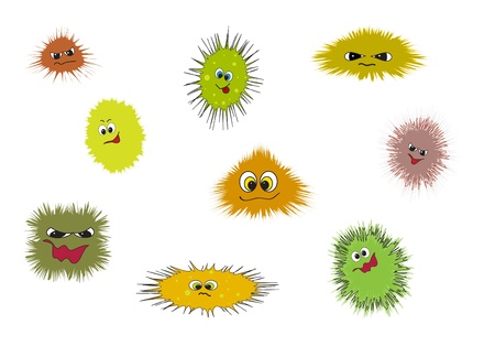 Cartoon depicting bugs, germs and viruses. available in portfolio as vector or .jpg Vector Illustration