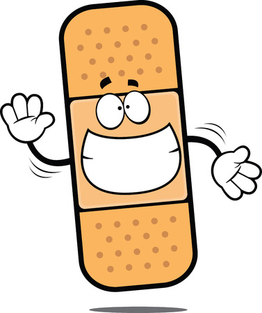 ニヤリと包帯の漫画イラスト のイラスト素材 ベクタ Image