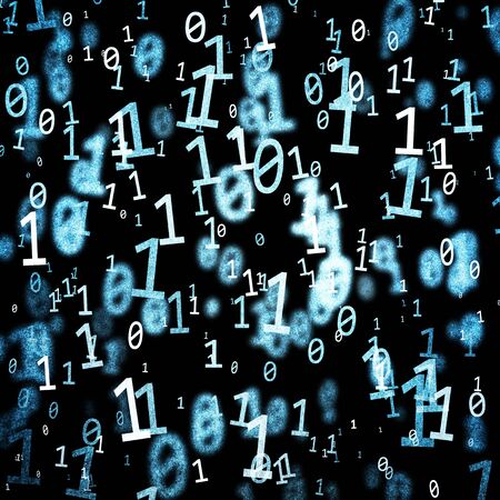 Grunge Dark Textured Abstract Blue Color Binary Code Numbers Stream On Background Grunge Dark Textured Abstract Blue Color Binary Code Numbers Stream On Background