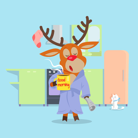 Morning Drowsiness Cartoon Concept
