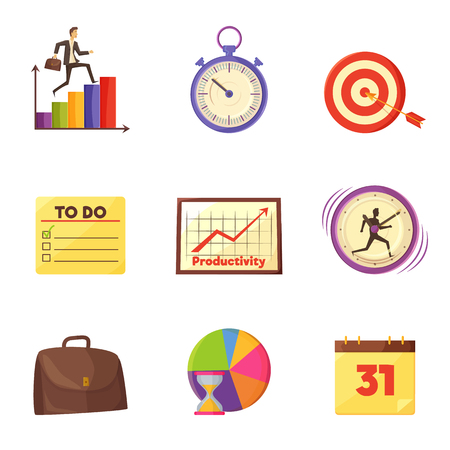 colorful graphics old timer target with arrow to do list