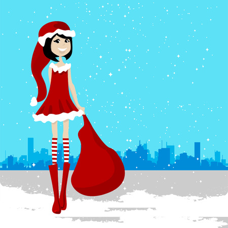 Christmas girl Vector Illustration