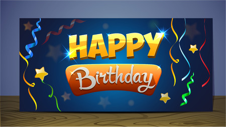 Greeting card Happy Birthday for your design Vector Illustration