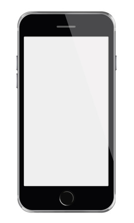 白い背景上に分離されて黒い画面とモバイルのスマート フォン 非常に詳細なイラスト の写真素材 画像素材 Image
