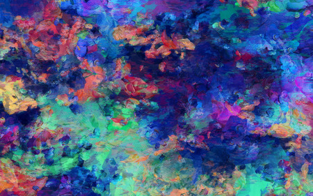 colorful abstract painting brush strokes oil on canvas 3d