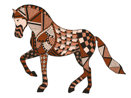 馬の様式化された Zentangle ベクトル イラスト フリーハンド鉛筆 パターン 禅芸術 着色書籍や T シャツの印刷します のイラスト素材 ベクタ Image 馬の様式化された Zentangle ベクトル イラスト フリーハンド鉛筆 パターン 禅芸術 着色書籍や T シャツの印刷します のイラスト素材 ベクタ Image