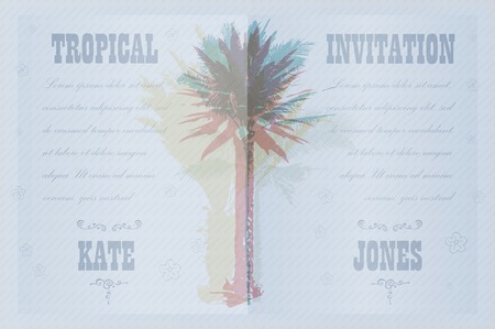 tropical invitation template for wedding engagement and other