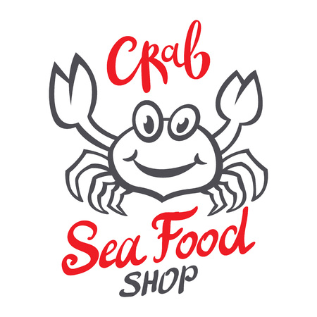 ベクトル イラスト カニ黒シルエット カニのアイコン シーフード ショップ クラフト食品の包装やレストランのデザインのブランド化のテンプレートです の イラスト素材 ベクタ Image