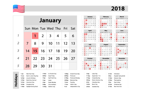 simple calendar 2018 one year at a glance starts monday with at a glance calander