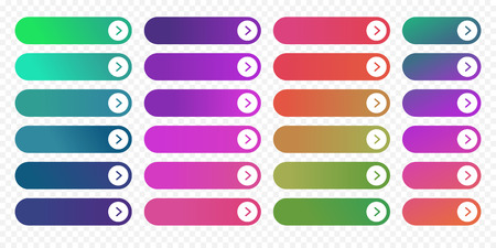web buttons flat design template with color gradient and thin buttons flat design