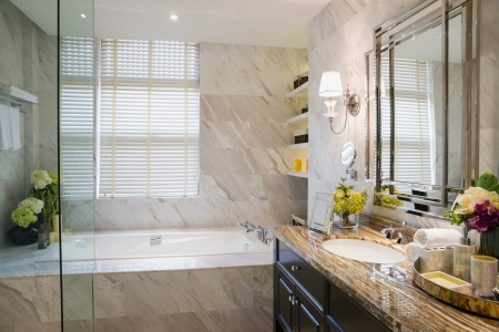 Modern bathroom with nice decoration royalty free stock fotók ... Fürdőszoba díszítés