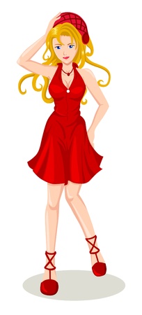 Woman in red dress cartoon images Woman in red dress cartoon images