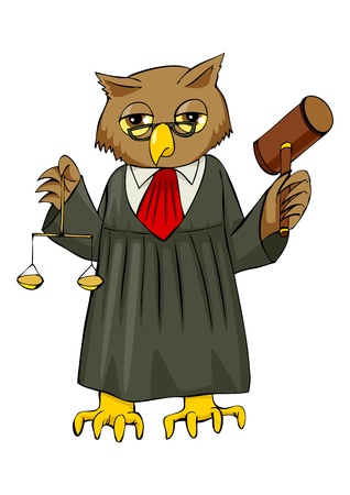面白い裁判官法職業のキャラクターの漫画イラスト のイラスト素材 ベクタ Image