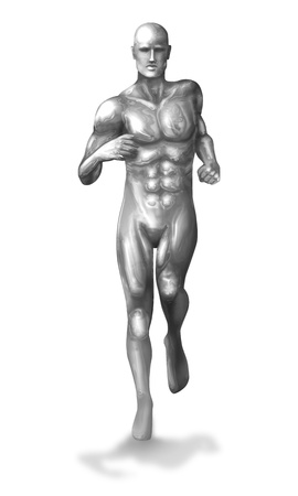 立ちポーズでクロム男のイラスト の写真素材 画像素材 Image