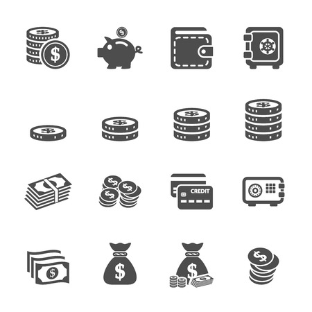 Bag of gold coins: icon tiền tập
