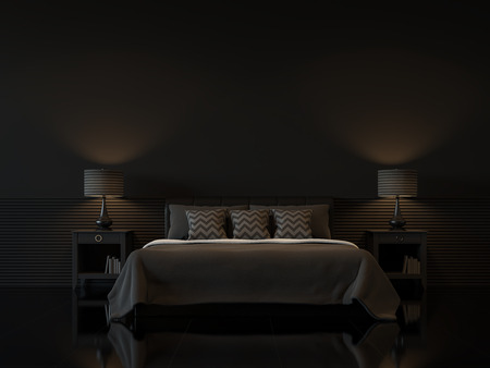 空の黒い壁 3 D レンダリング イメージでモダンな寝室のインテリア シンプルなスタイルには黒い家具 床 壁の部屋を飾る の写真素材 画像素材 Image 空の黒い壁 3 D レンダリング イメージでモダンな寝室のインテリア シンプルなスタイルには黒い家具 床 壁の部屋を飾る の写真素材 画像素材 Image