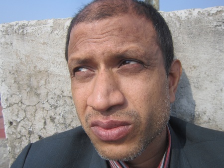笑顔の真ん中の肖像歳ハゲ男 の写真素材 画像素材 Image