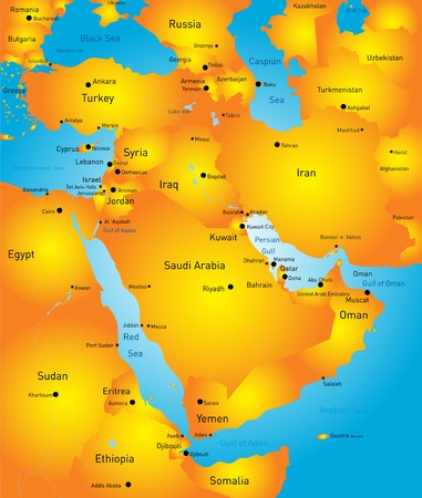 ペルシャ湾の地域の地図のイラスト素材 ベクタ Image