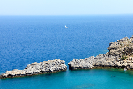 St paul bay, rhodes, lindos, greece Stock Photo